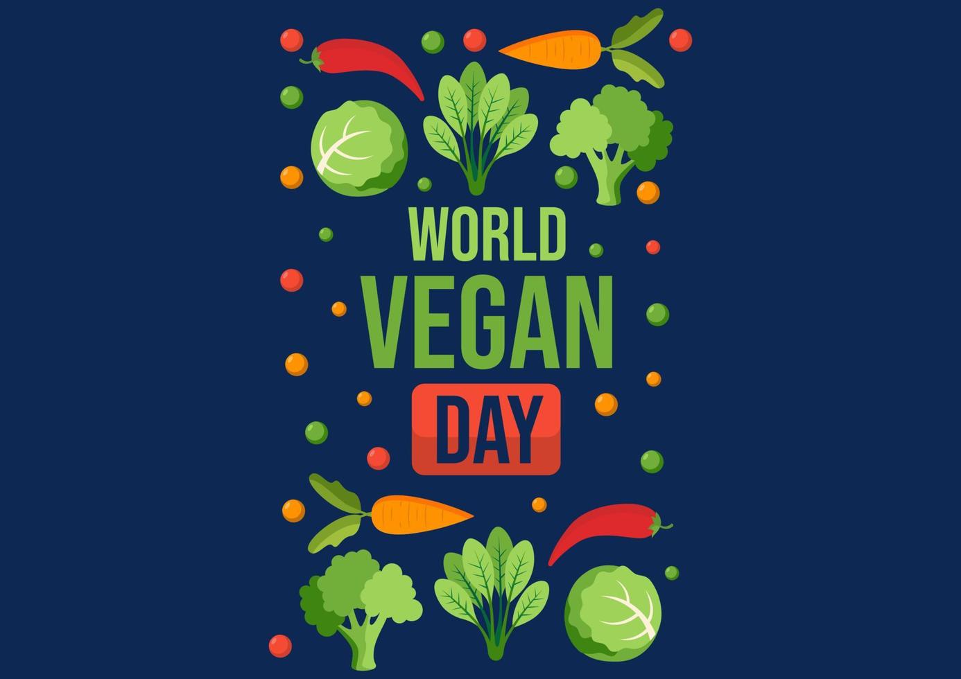 illustration de la journée mondiale végétalienne. adapté à l'arrière-plan, bannière, toile de fond, ppt. vecteur eps 10