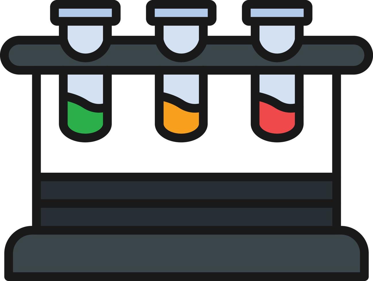 ligne de tubes d'échantillons remplie vecteur