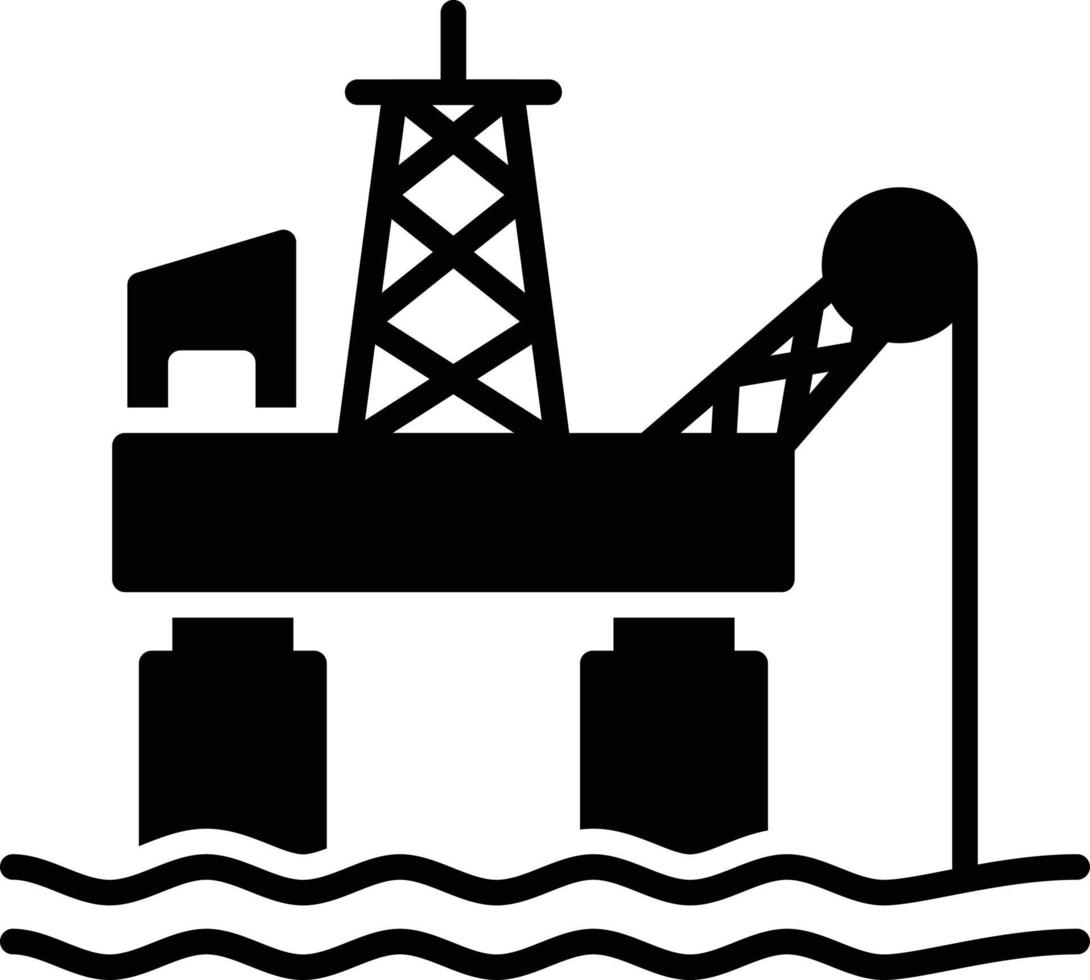 icône de glyphe de plate-forme pétrolière vecteur