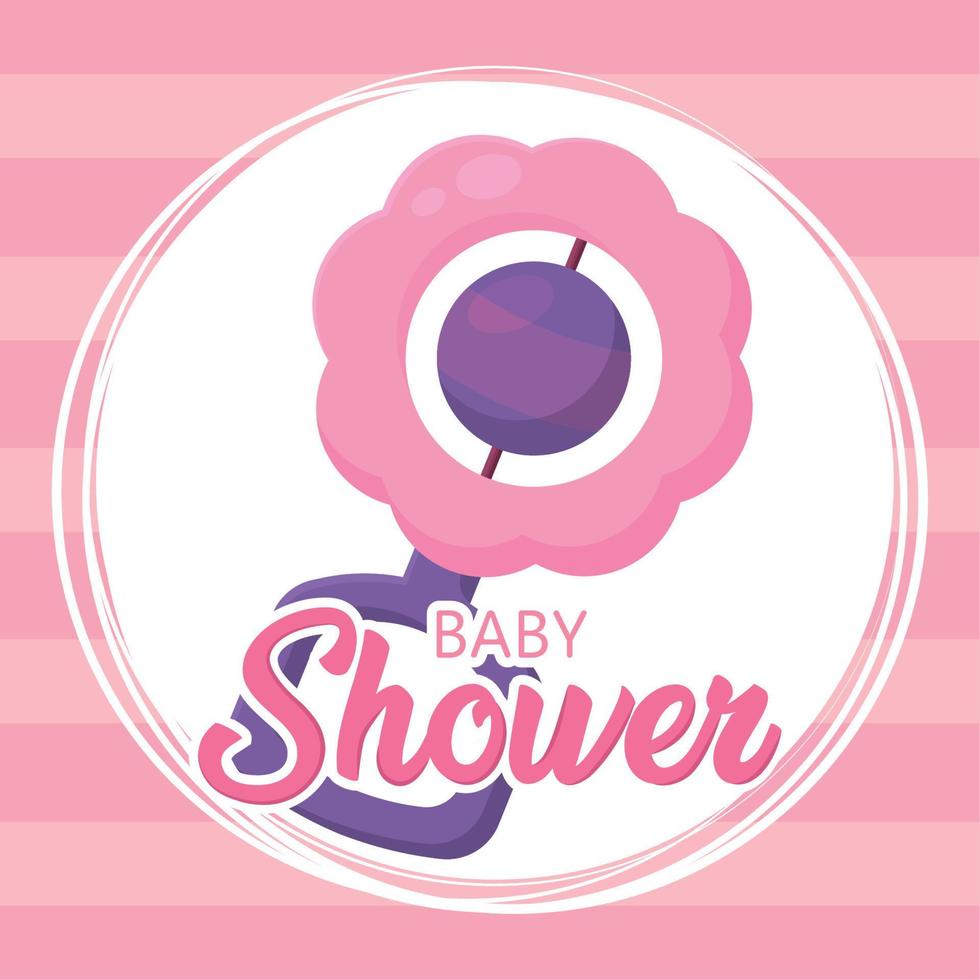 Arrière-plan rose bébé jouet douche vector illustration