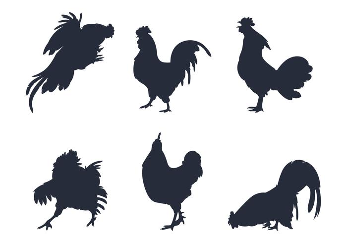 Vecteurs de silhouette de poule vecteur