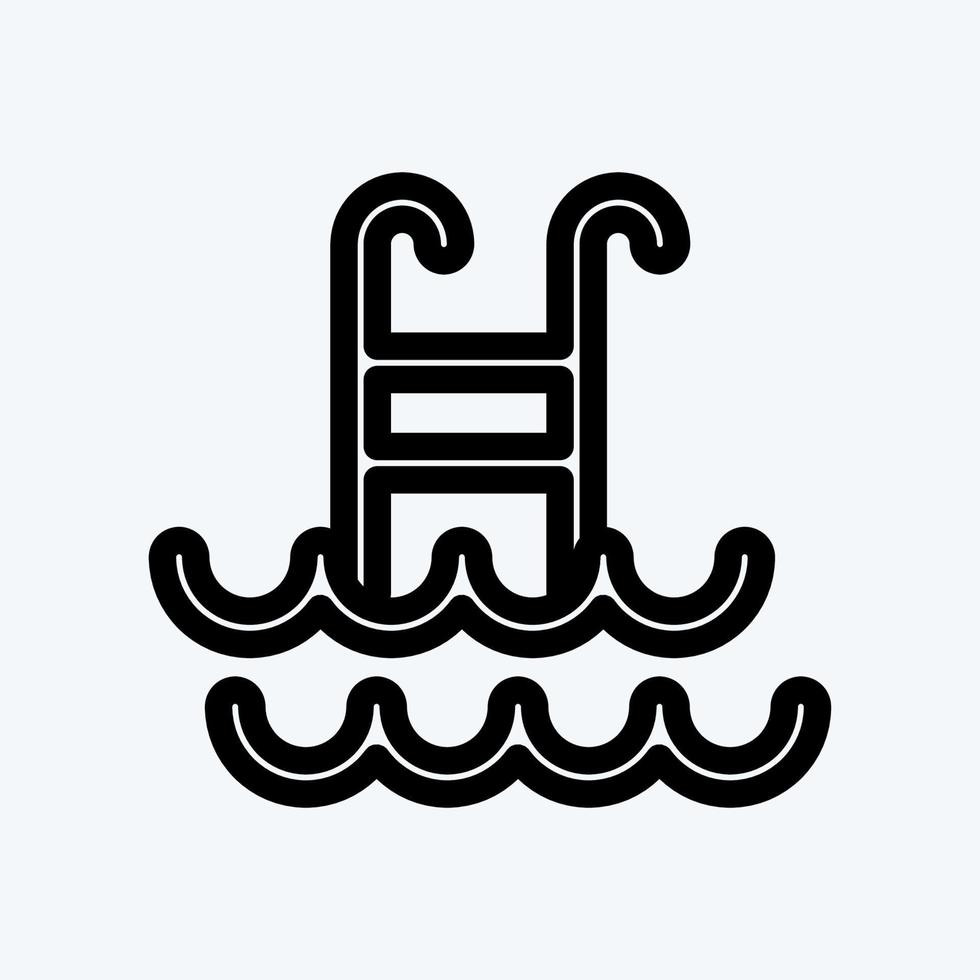icône natation. adapté au symbole sain. style de ligne. conception simple modifiable. vecteur de modèle de conception. illustration simple