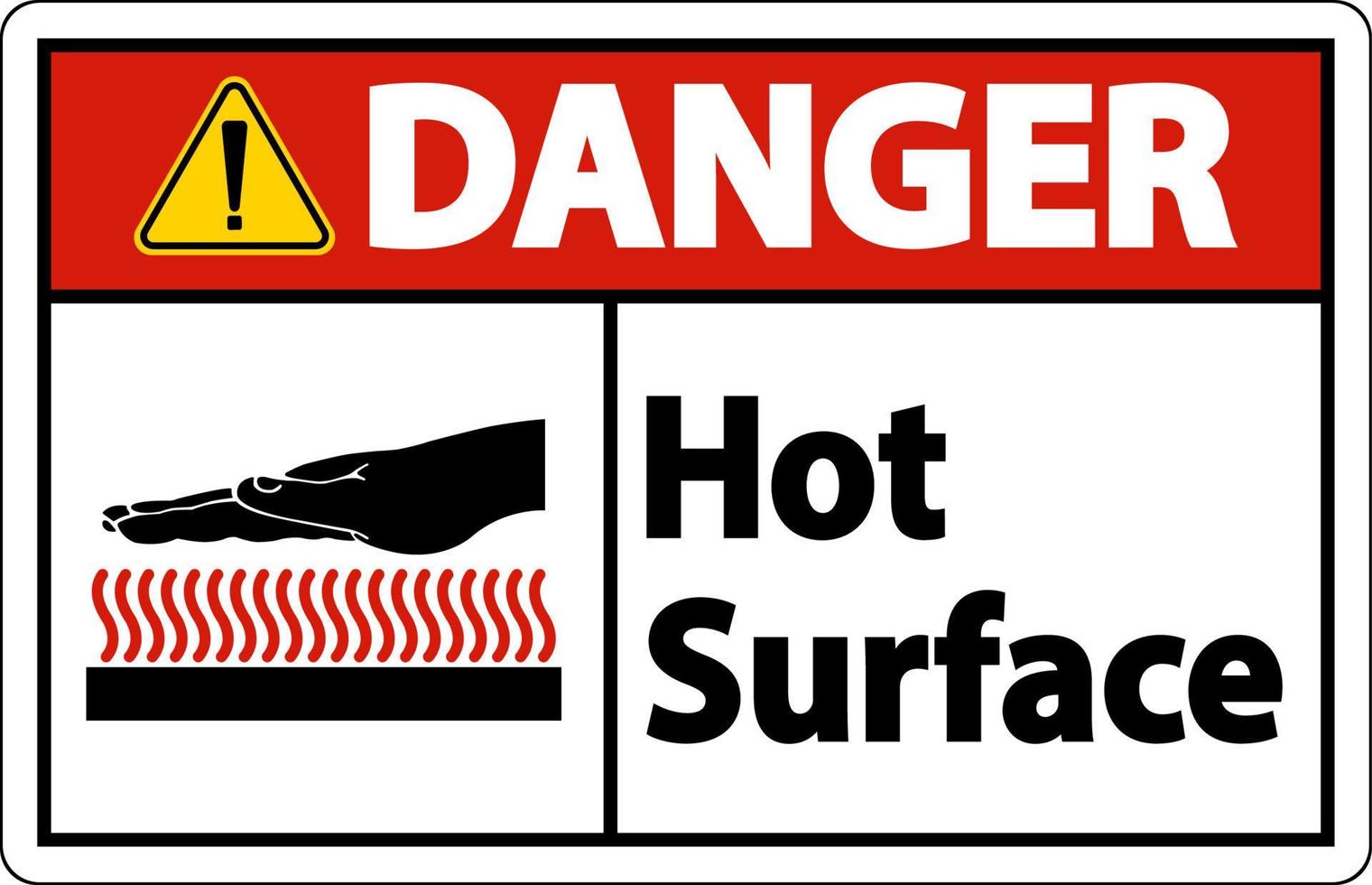 danger surface chaude symbole signe sur fond blanc vecteur