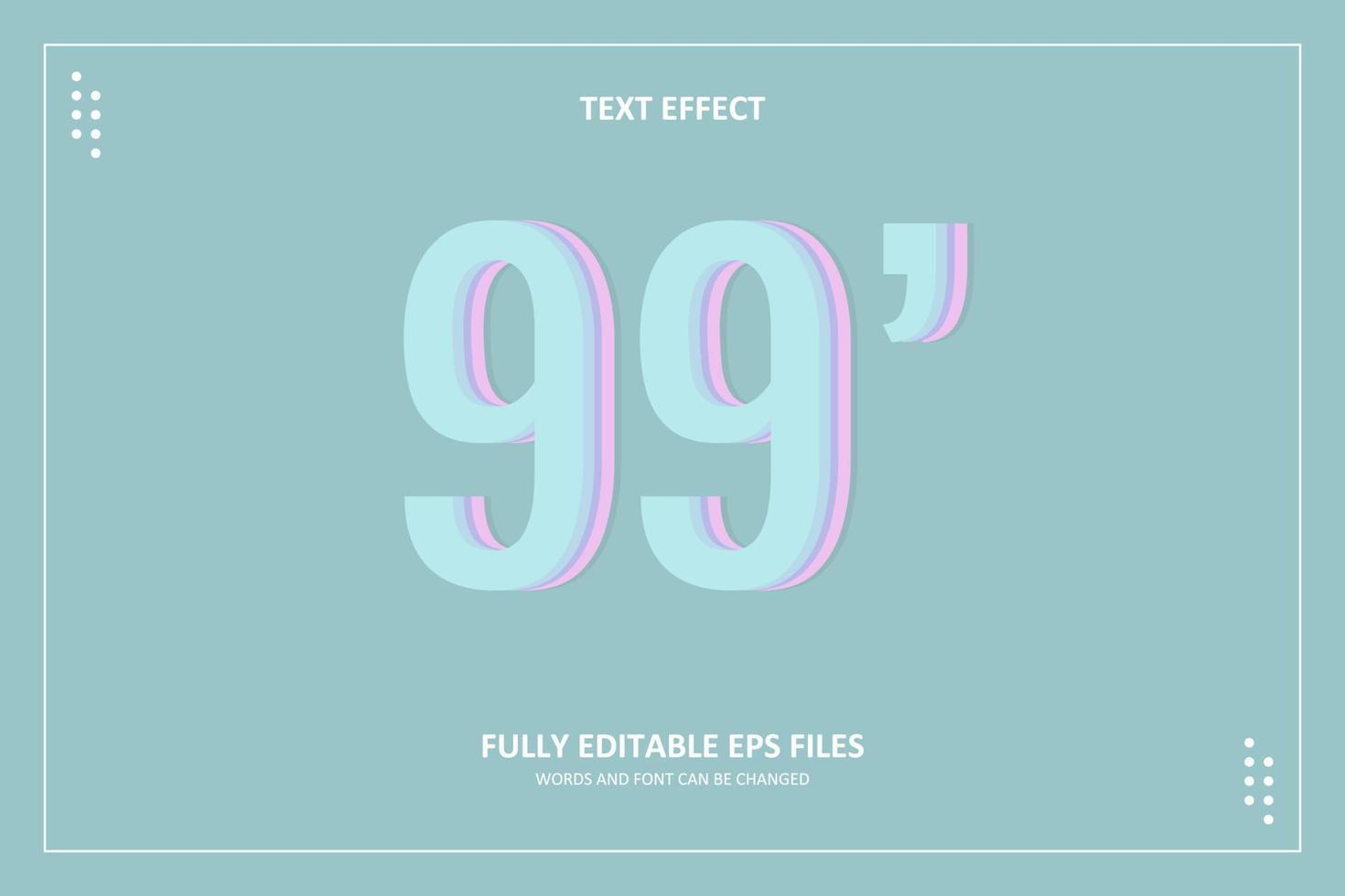 Modèle d'effet de texte minimaliste vintage rétro 3d modifiable vecteur