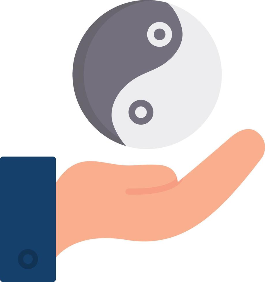 icône plate yin yang vecteur