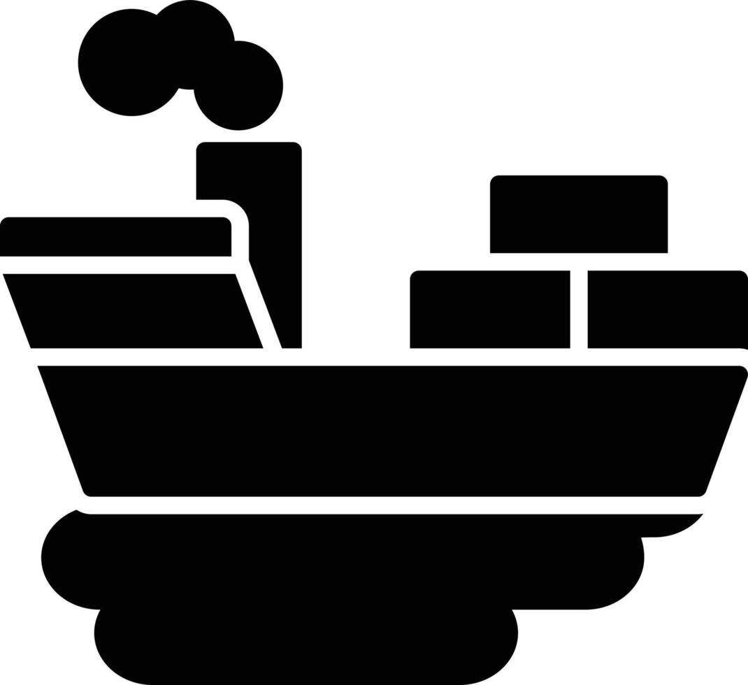 icône de glyphe de pollution de navire vecteur