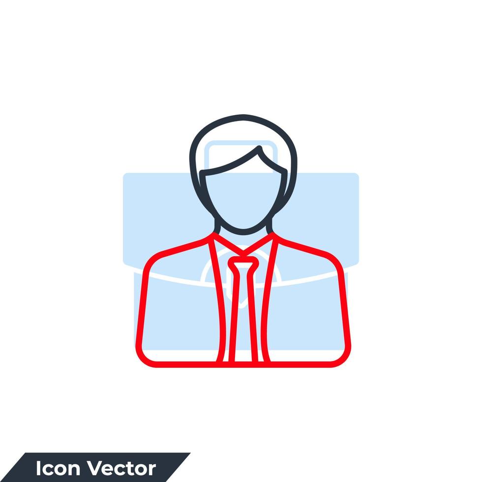 homme d'affaires icône logo illustration vectorielle. modèle de symbole utilisateur pour la collection de conception graphique et web vecteur