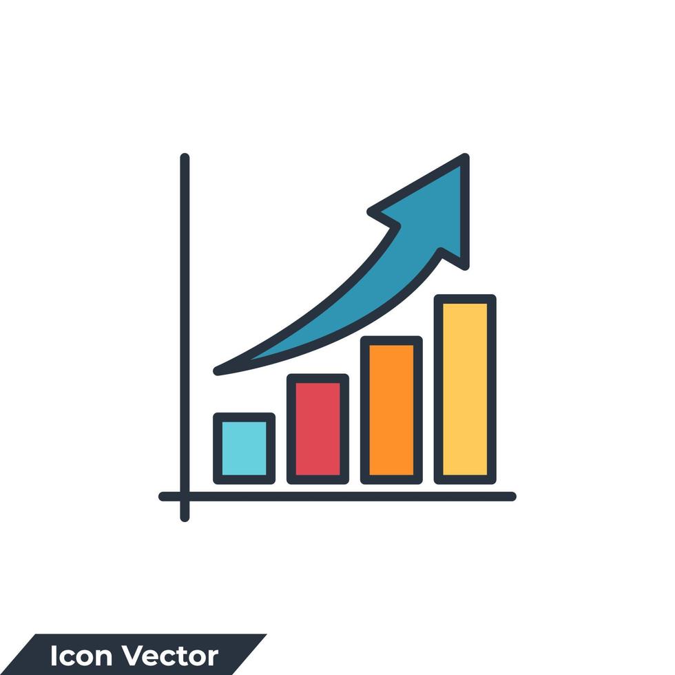 illustration vectorielle de croissance icône logo. modèle de symbole de graphique à barres en croissance pour la collection de conception graphique et web vecteur