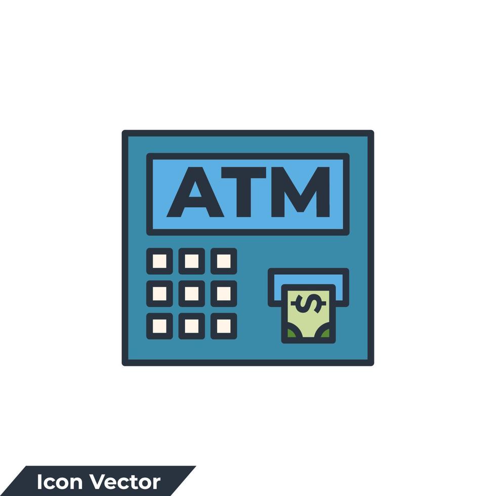 illustration vectorielle du logo de l'icône atm. insérer l'icône de la carte, le crédit, le modèle de symbole de débit pour la collection de conception graphique et web vecteur