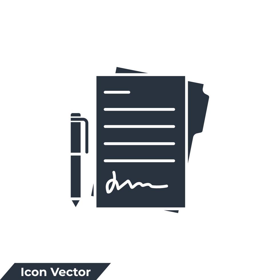 contrat icône logo illustration vectorielle. modèle de symbole de document pour la collection de conception graphique et web vecteur