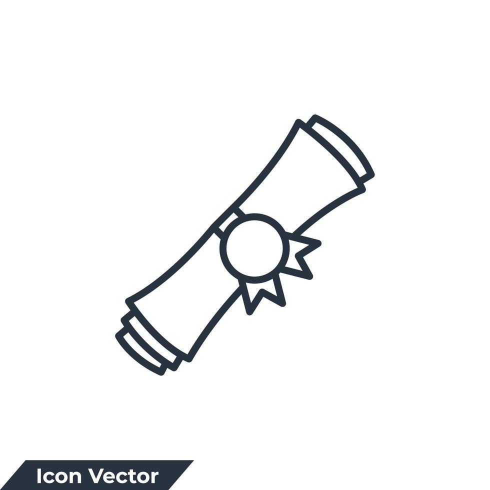 diplôme icône logo illustration vectorielle. modèle de symbole de certificat pour la collection de conception graphique et web vecteur