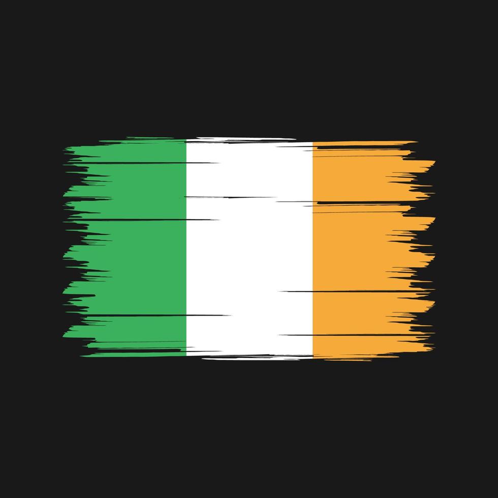 pinceau drapeau irlandais. drapeau national vecteur