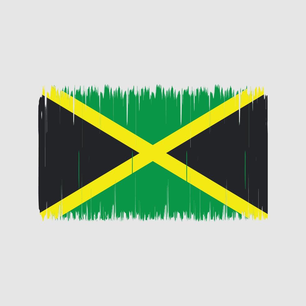 pinceau drapeau jamaïcain. drapeau national vecteur