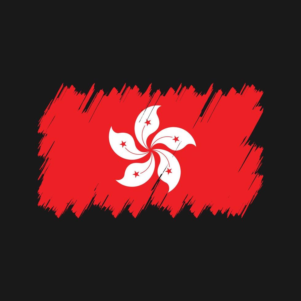 vecteur de brosse de drapeau de hong kong. drapeau national