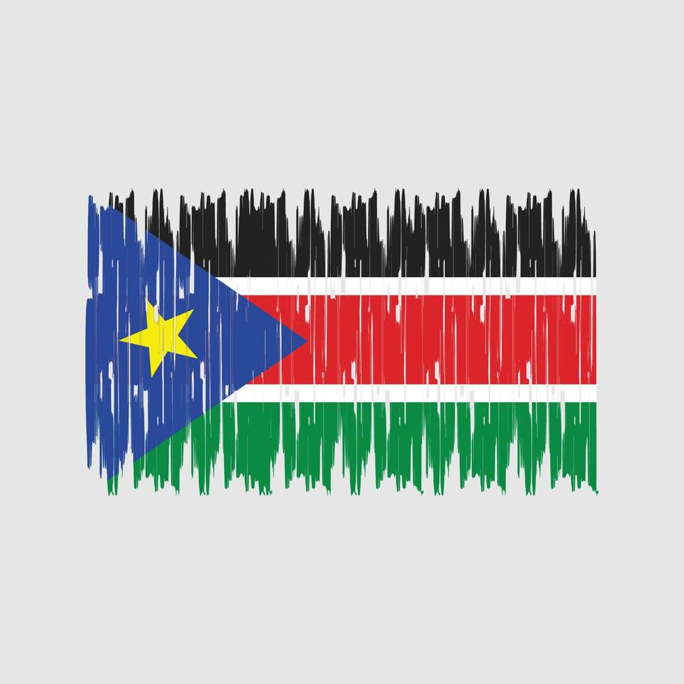 coups de pinceau du drapeau sud-soudanais. drapeau national vecteur
