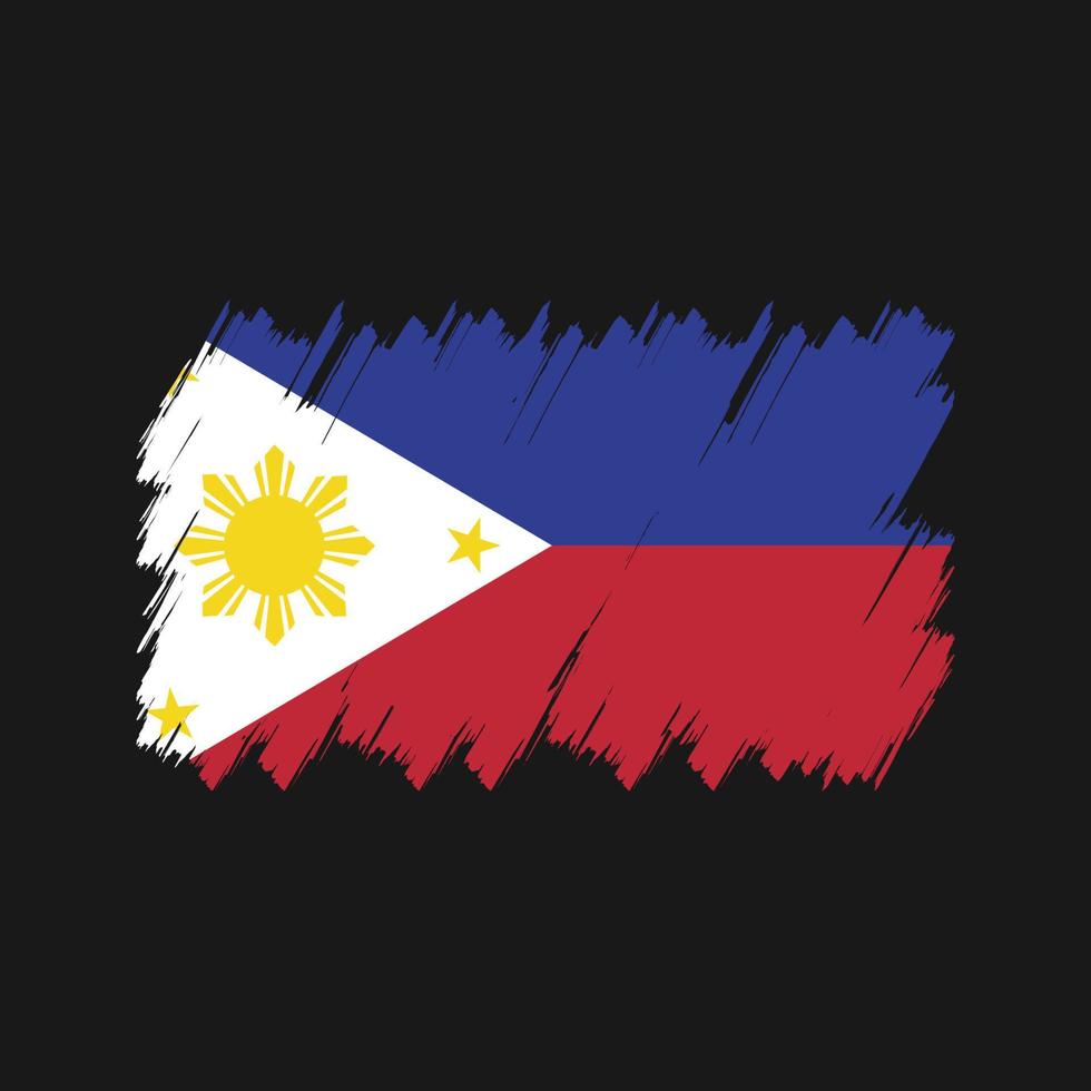 vecteur de brosse de drapeau des philippines. drapeau national