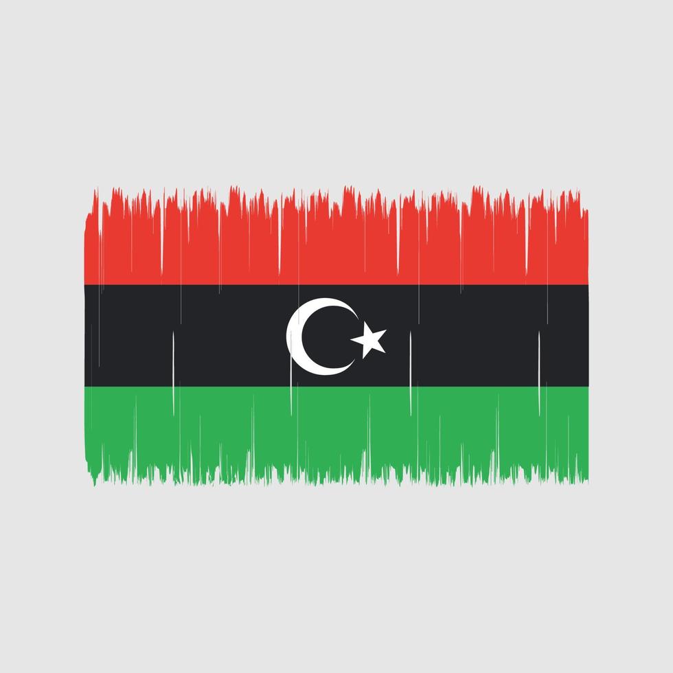 pinceau drapeau libyen. drapeau national vecteur