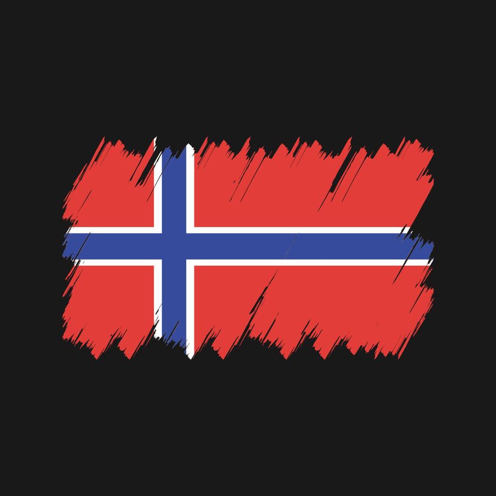 vecteur de brosse drapeau norvège. drapeau national