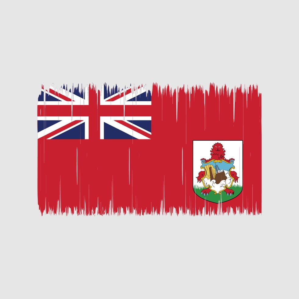 pinceau drapeau des bermudes. drapeau national vecteur