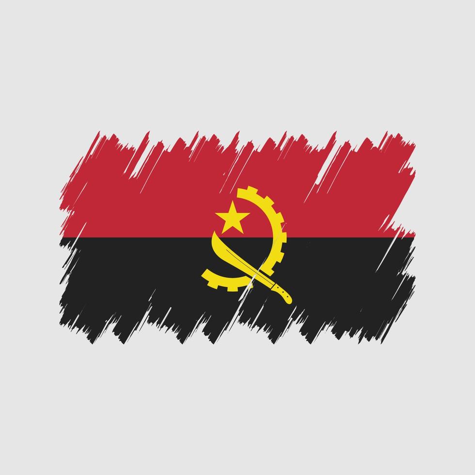 vecteur de brosse drapeau angola. drapeau national