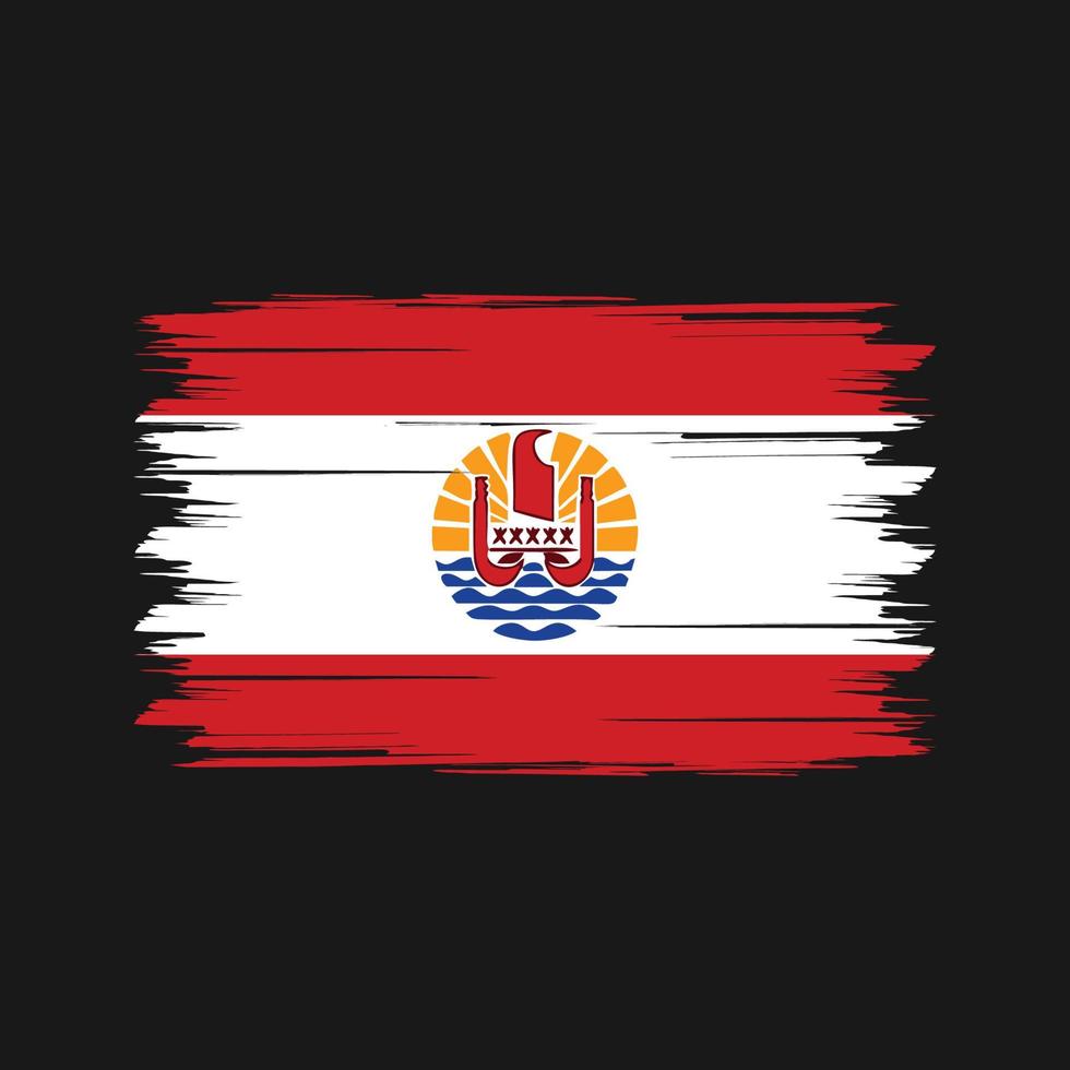 pinceau drapeau polynésie française. drapeau national vecteur