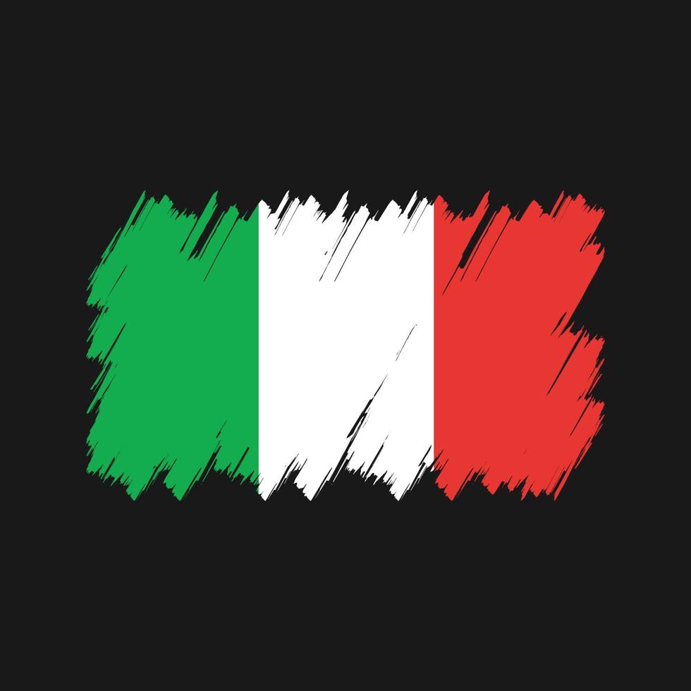 vecteur de brosse drapeau italie. drapeau national