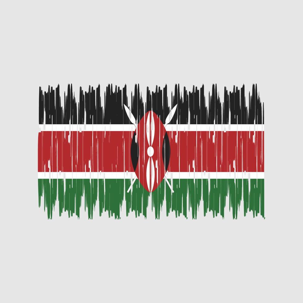 coups de pinceau du drapeau du kenya. drapeau national vecteur