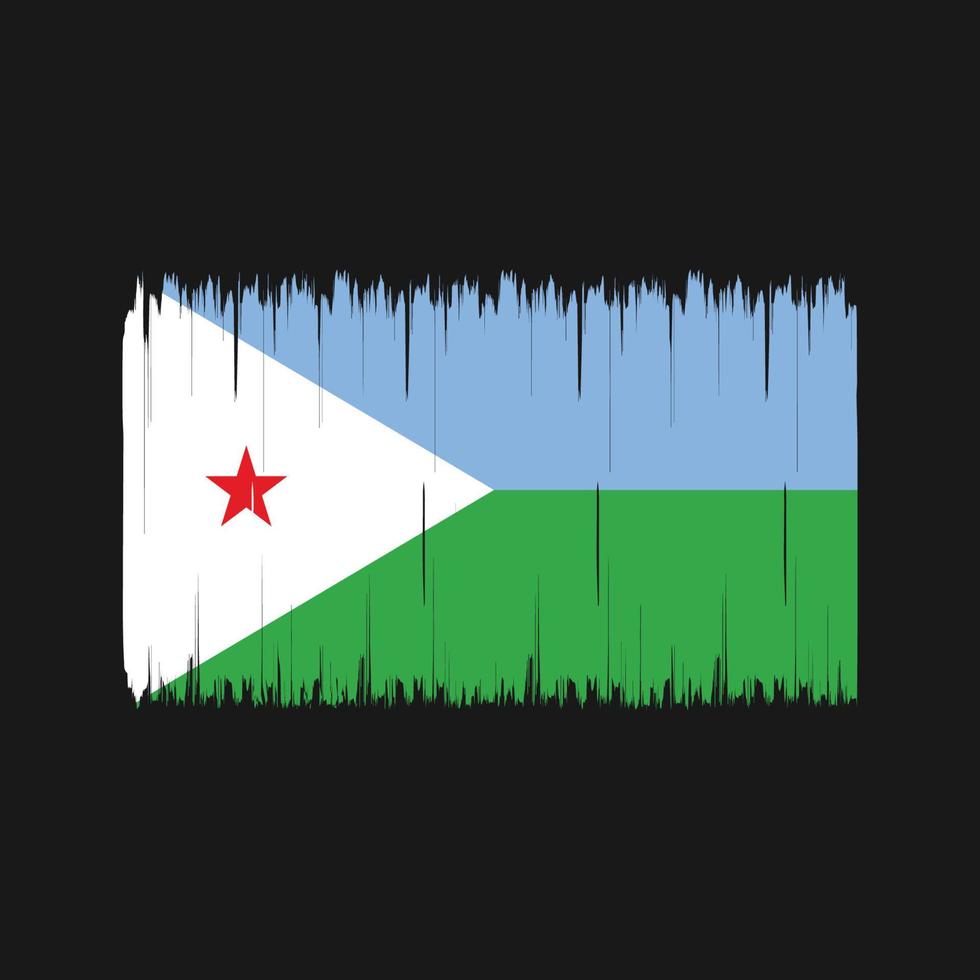 pinceau drapeau djibouti. drapeau national vecteur