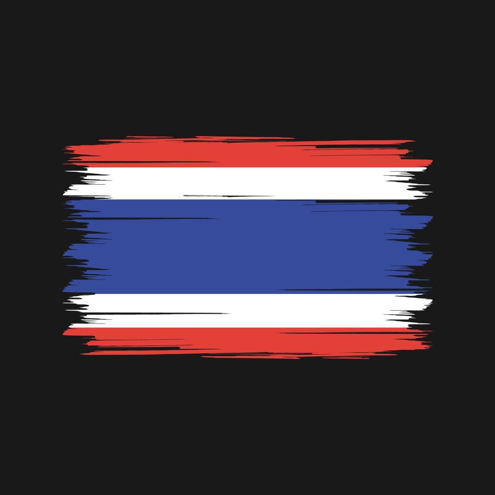pinceau de drapeau de la thaïlande. drapeau national vecteur