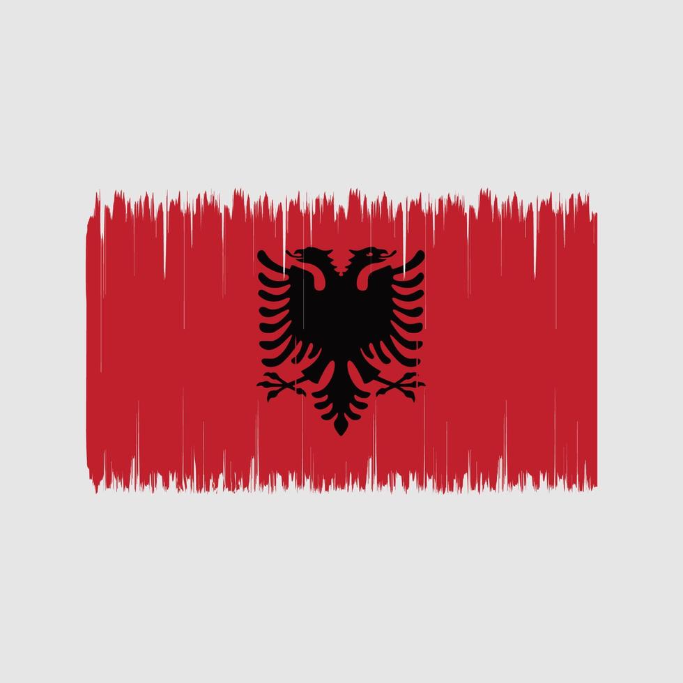 pinceau drapeau albanie. drapeau national vecteur