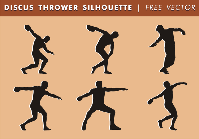 Disque Thrower Silhouettes Free Vector