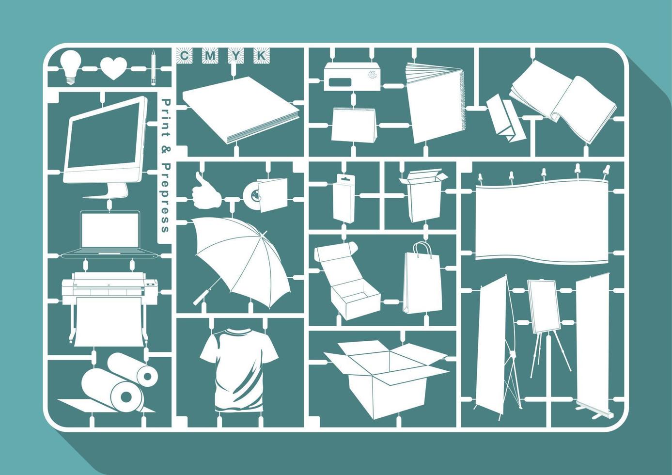 modèle de kit de publication, design plat vecteur