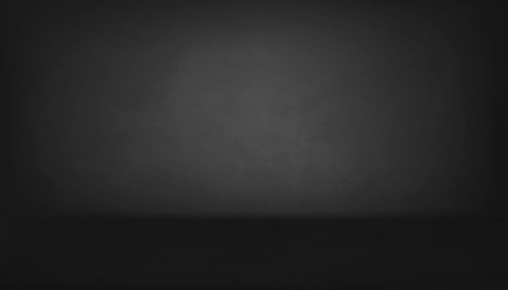 salle de studio gris foncé avec fond de mur vide, sol de texture de ciment gris en toile de fond, illustration vectorielle 3d d'une surface en béton noir avec une lumière et une ombre douces. bannière pour le concept de conception de loft vecteur