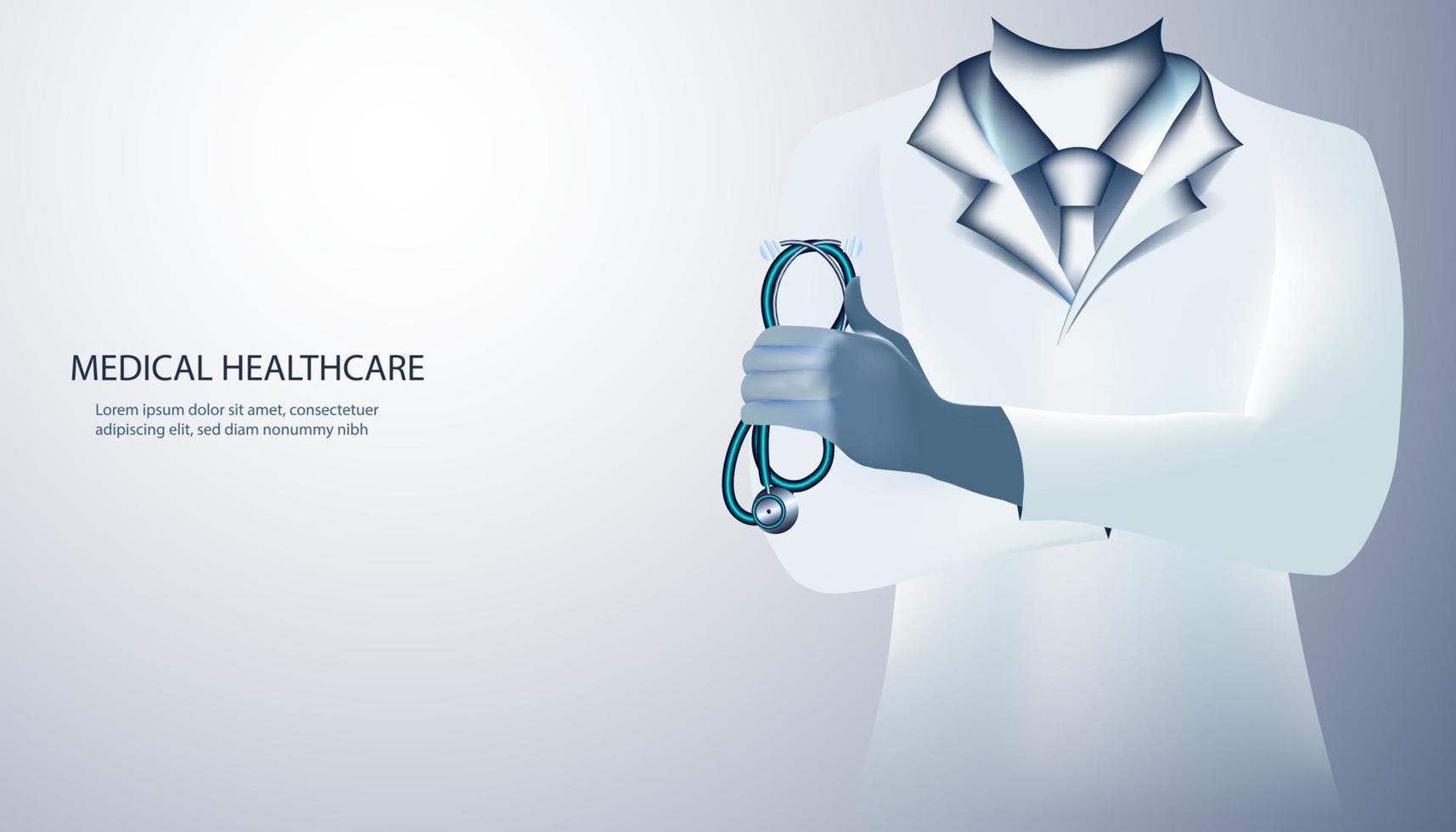 la santé abstraite consiste en un concept de technologie numérique blanche médecin technologie médicale moderne, traitement, médecine sur fond futur de haute technologie. vecteur
