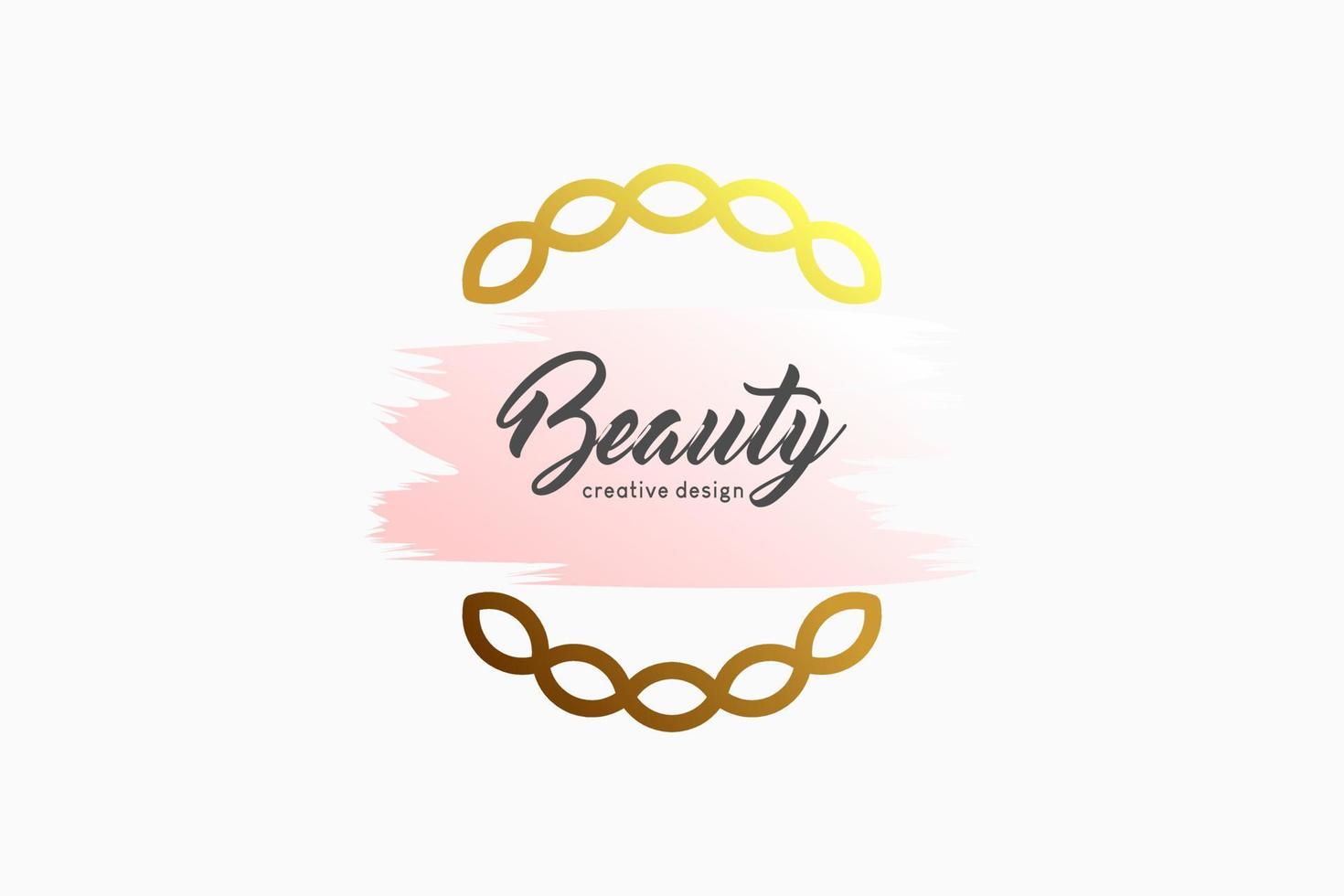 logo féminin simple et élégant pour les entreprises de beauté, coups de pinceau aquarelle dans l'icône de la chaîne vecteur