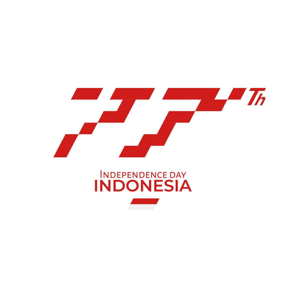 logo de la fête de l'indépendance de l'indonésie vecteur