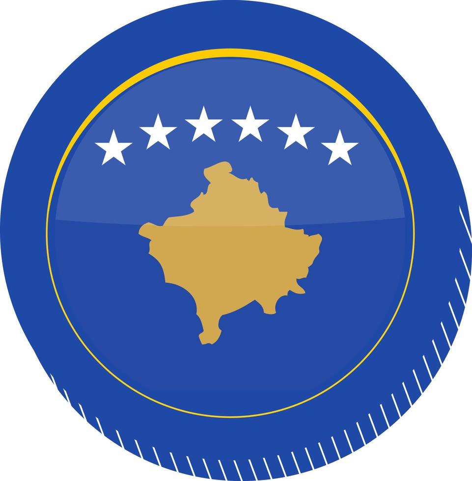 drapeau dessiné à la main de vecteur kosovo, eur