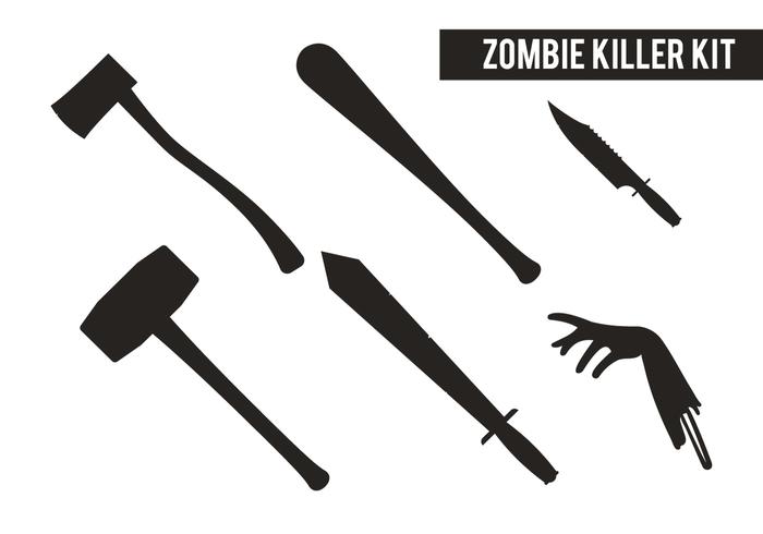 Kit killer zombie vecteur