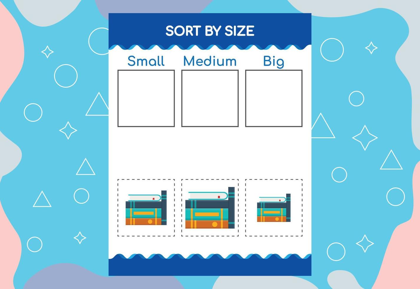 trier les images par taille. feuille de travail éducative pour les enfants. vecteur