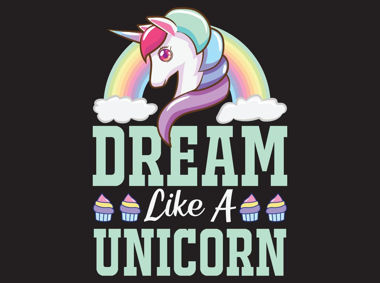 fichier vectoriel de conception de t-shirt licorne