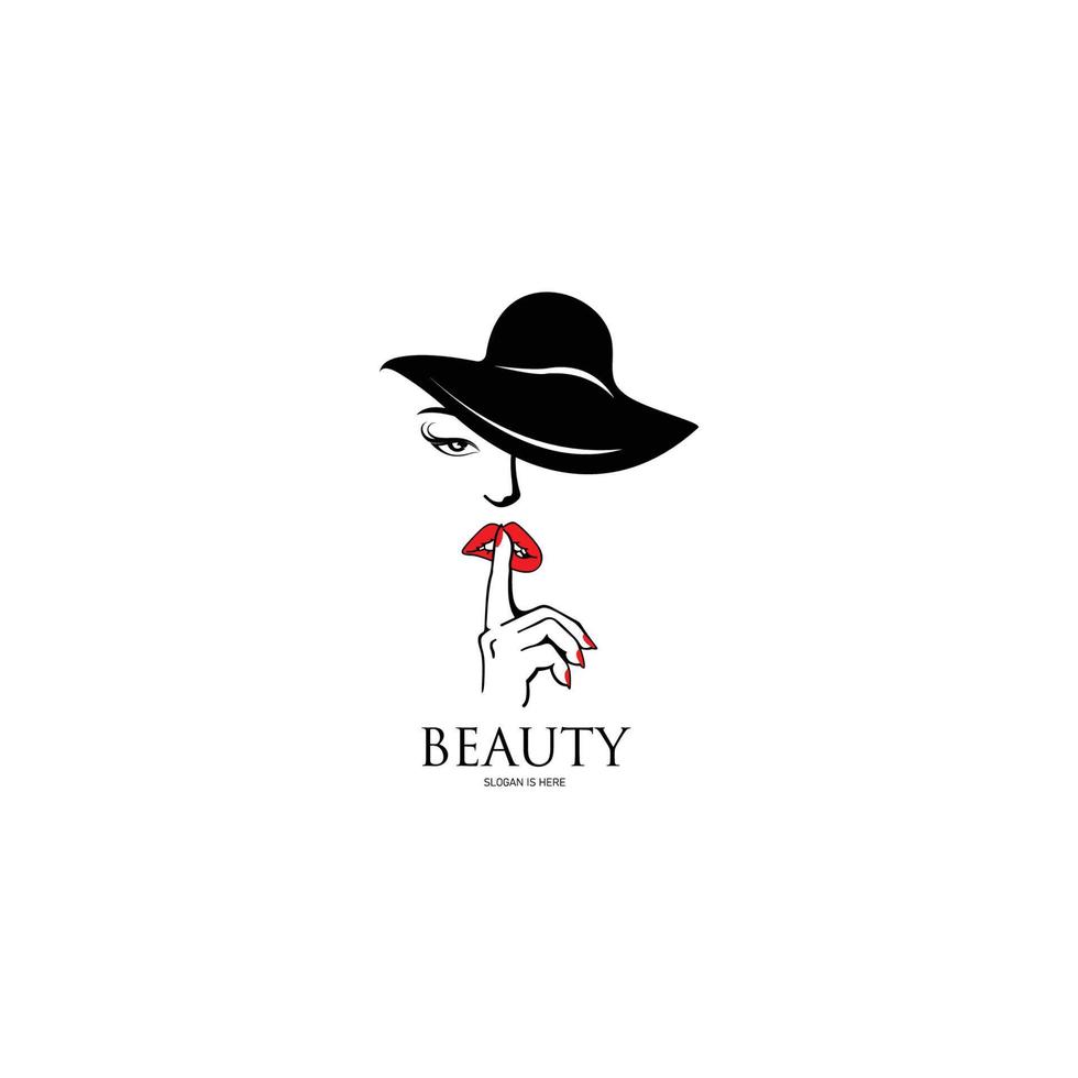 logo de beauté avec fond blanc, icône de concept de logotype de cheveux spa cosmétiques salon de beauté. vecteur