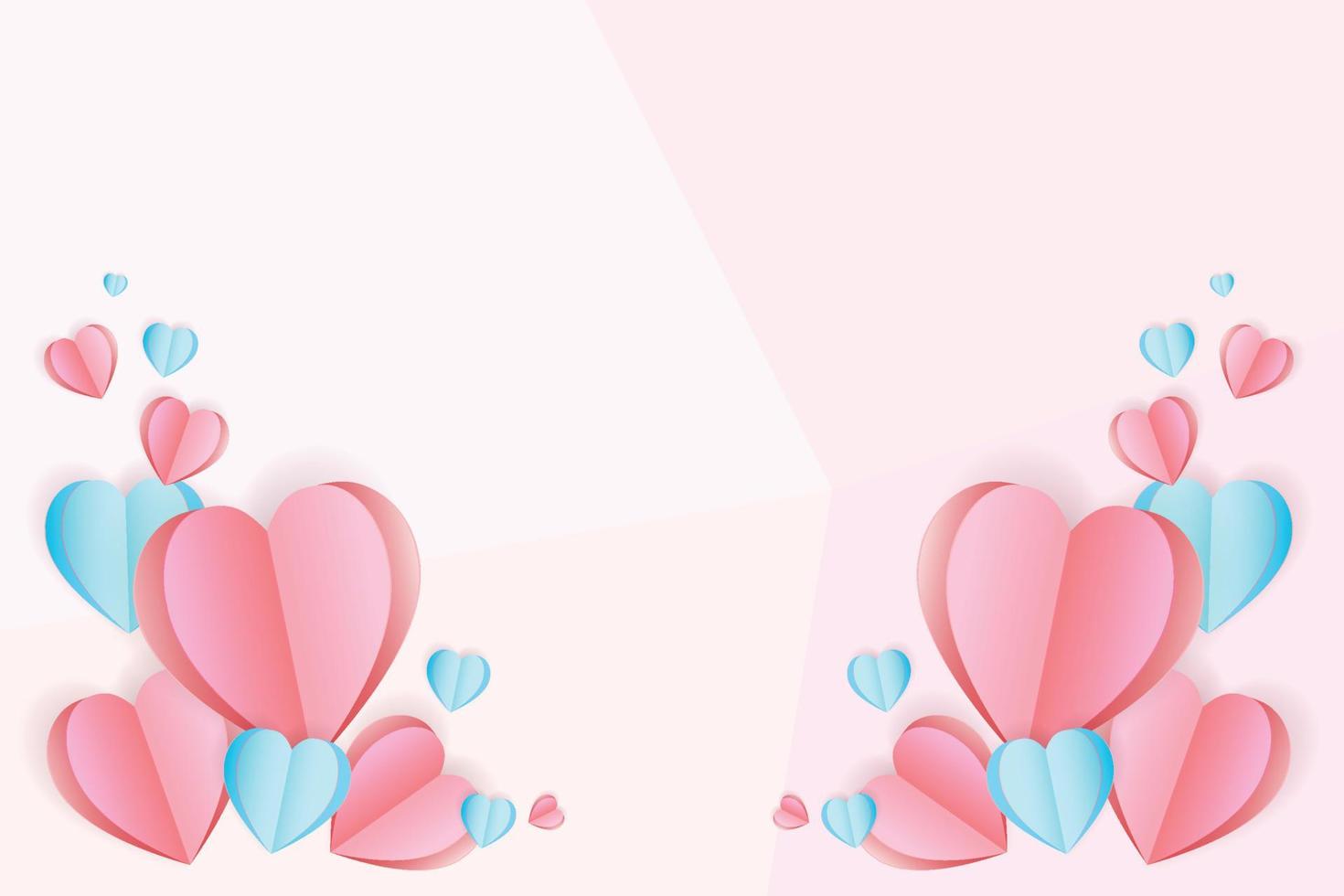 papier coupé fond forme de coeur rose, illustration pour la Saint-Valentin, la fête des mères ou la journée de l'amour, carte de voeux vectorielle. vecteur
