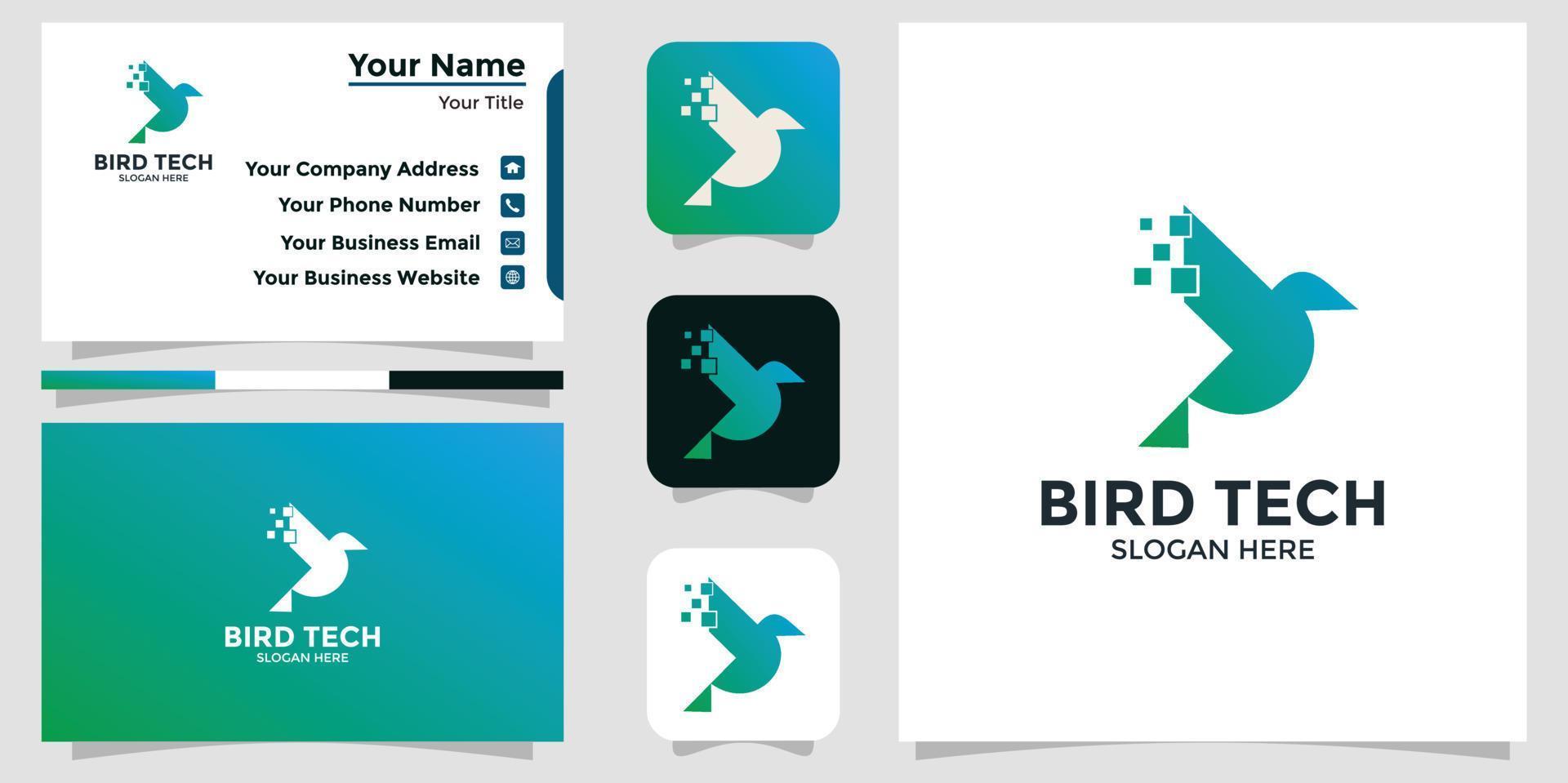 modèle de conception de logo oiseau minimaliste vecteur