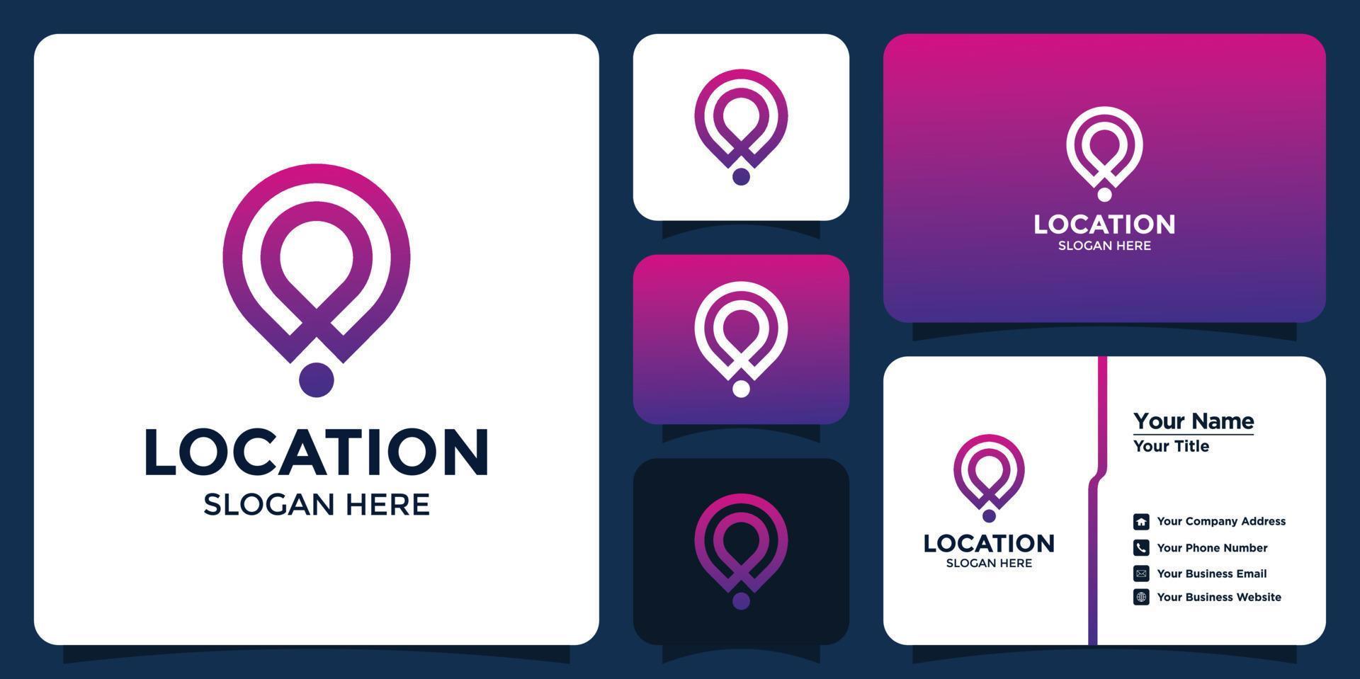 logo de localisation simple et carte de marque vecteur