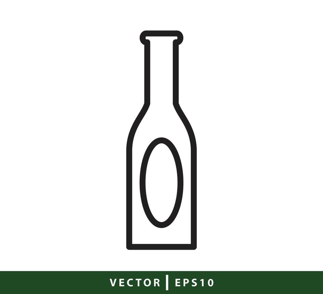 illustration de conception de logo vectoriel icône bouteille et verre