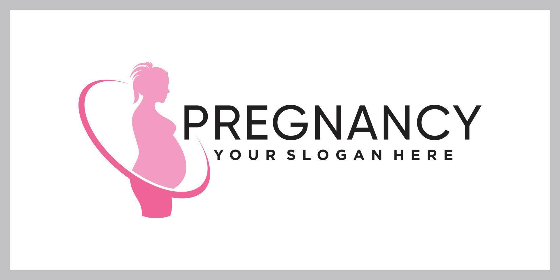 modèle de conception de logo de grossesse femme avec concept moderne créatif vecteur