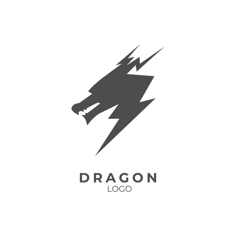 modèle de logo de tête de dragon de style minimaliste moderne simple vecteur