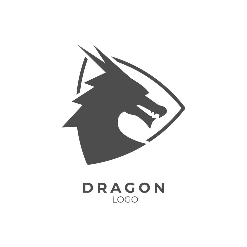 modèle de logo de tête de dragon de style minimaliste moderne simple vecteur