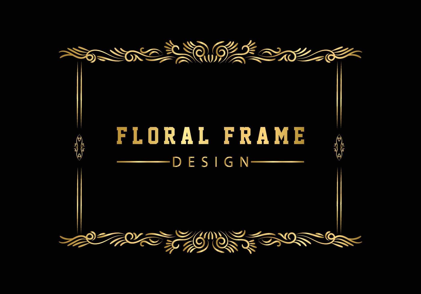 cadre rond décoratif doré pour la conception avec ornement floral. un modèle pour l'impression de cartes postales. vecteur