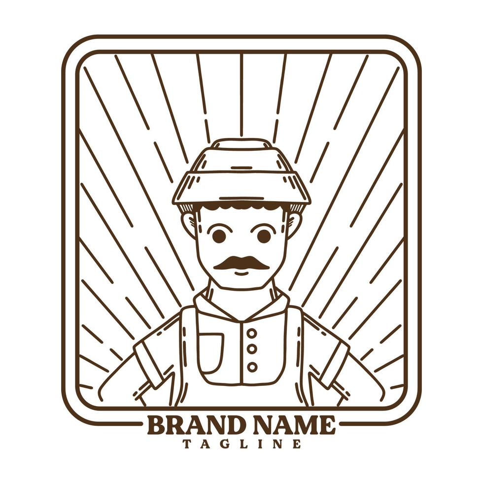 logo de café avec style d'art en ligne vecteur